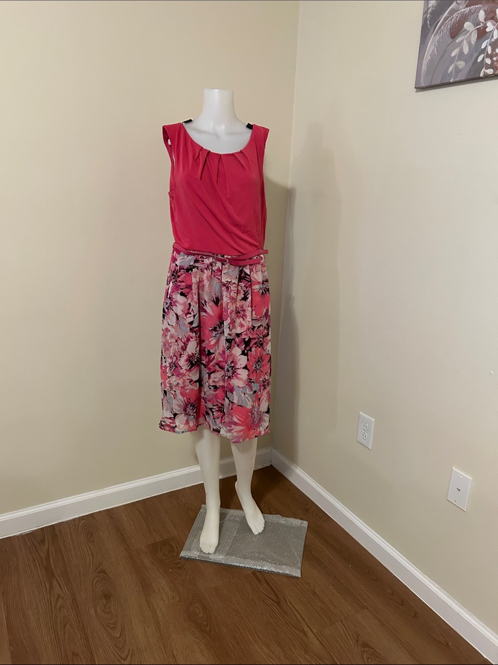 Dress Barn Pink Floral Midi Skirt